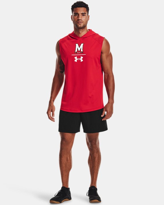 Men's UA Lightweight Collegiate Sideline Sleeveless Hoodie, Red, pdpMainDesktop image number 2